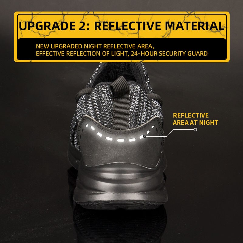 men safety shoes steel toe cap breathable women work boots sneakers casual male shoes - Image 3