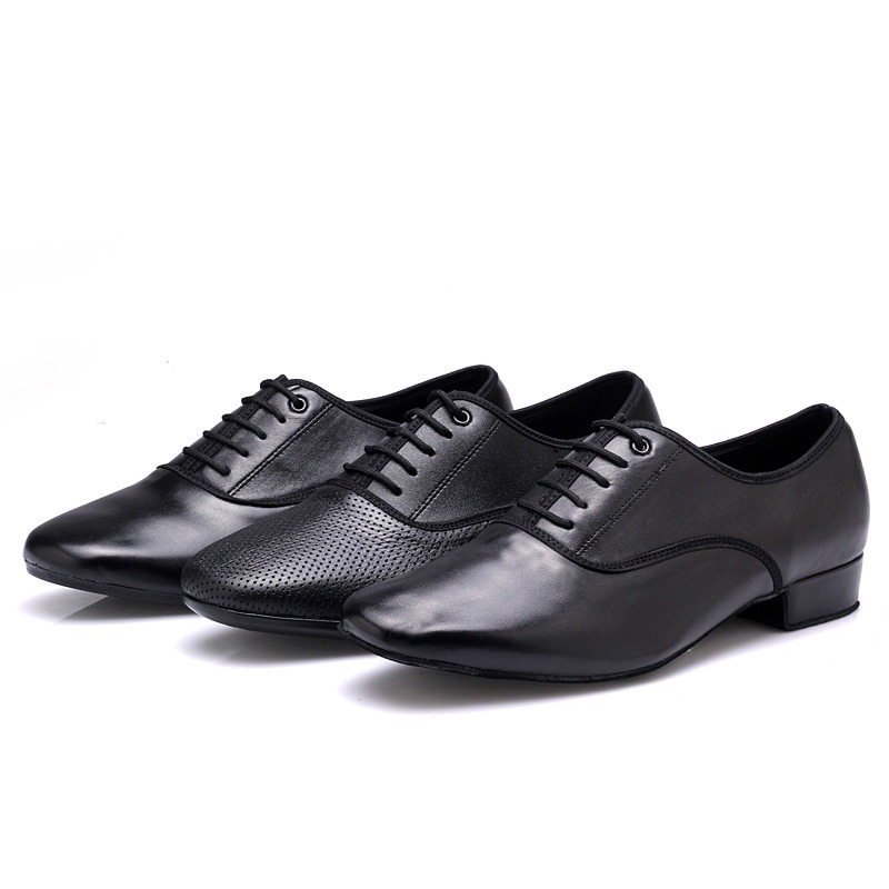Large Size Men's Salsa Latin Ballroom Dancing Shoes Closed Toes Men Tango Jazz Shoes Cowhide Black Boy Male Dance Sneakers 38-49 - Image 4