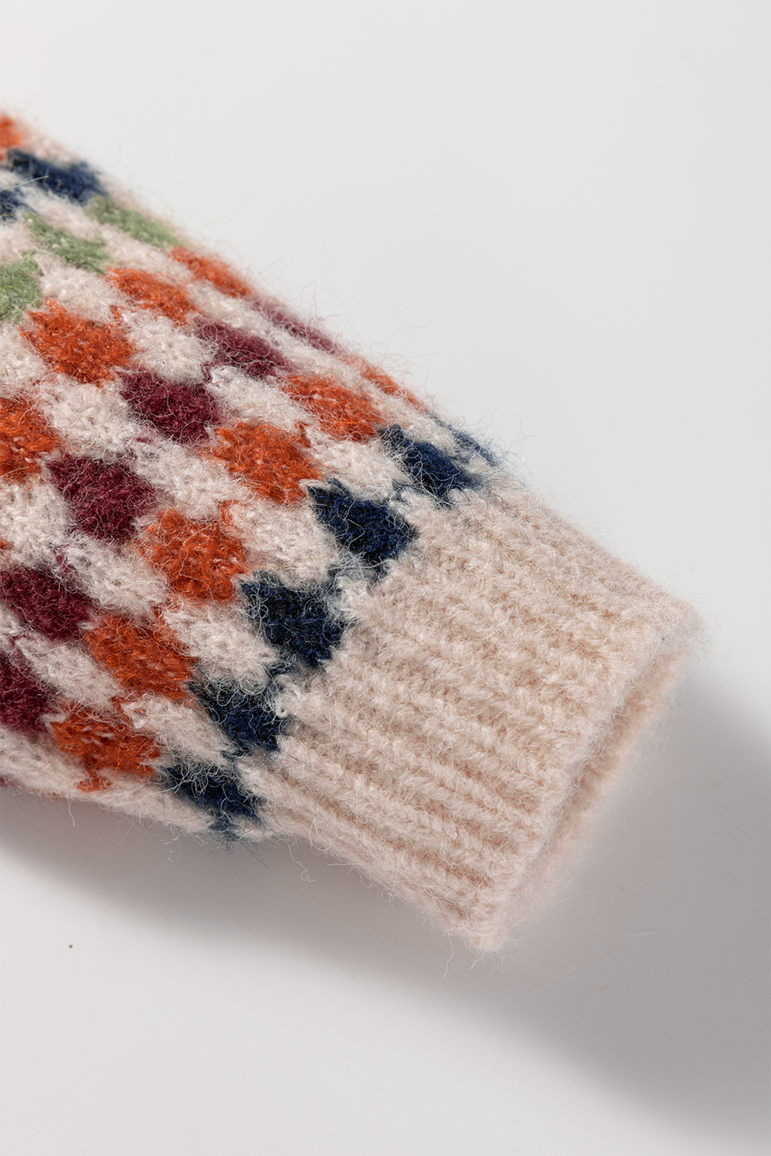 Multicolour Dotty Striped Pattern Knit Drop Shoulder Sweater - Image 4