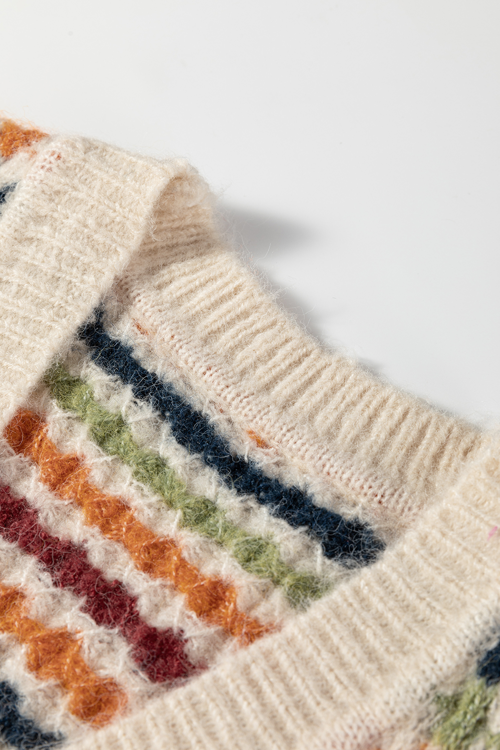 Multicolour Dotty Pattern Knit Button Front V Neck Sweater Cardigan - Image 8