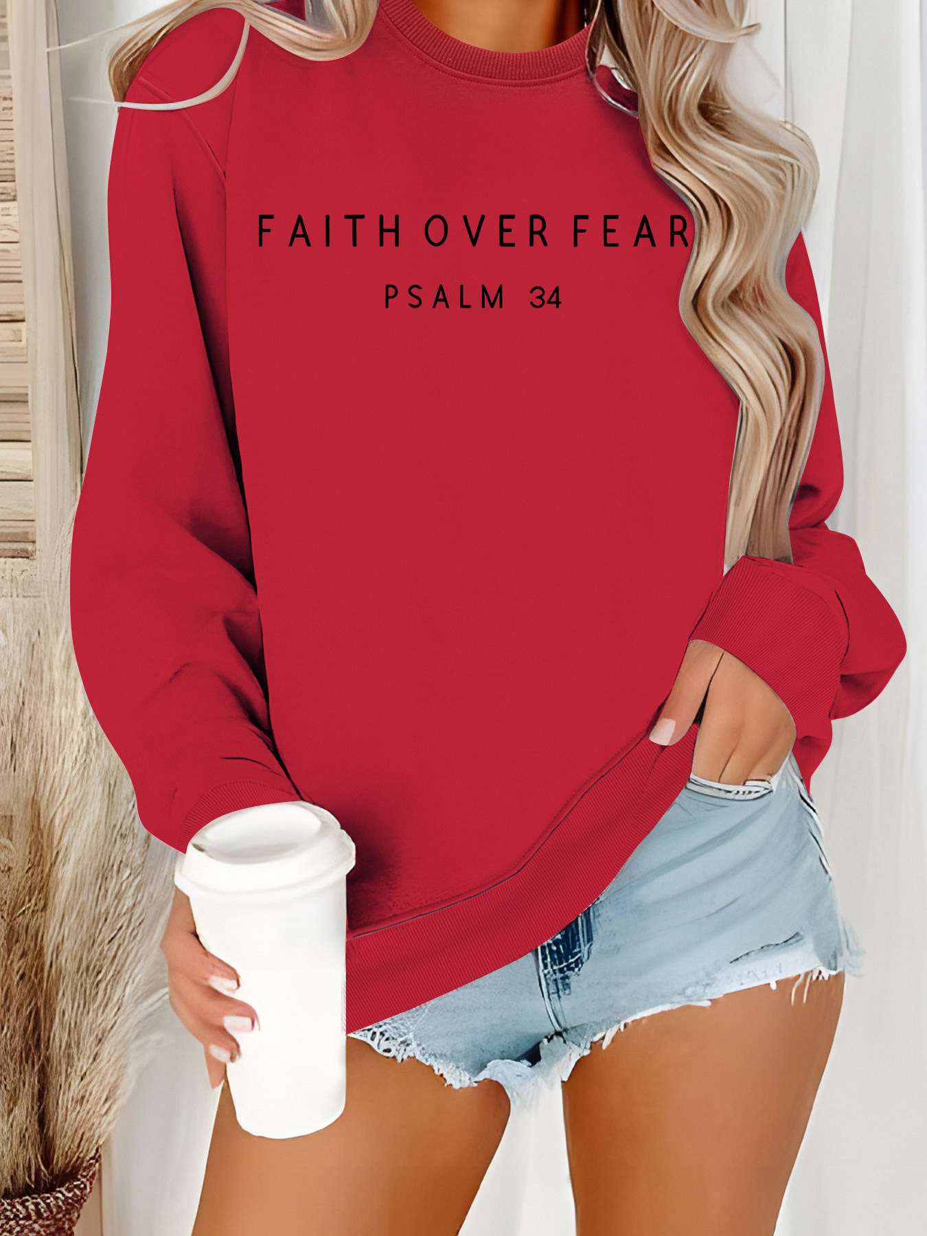 Sweatshirt with loose letter print - Image 9