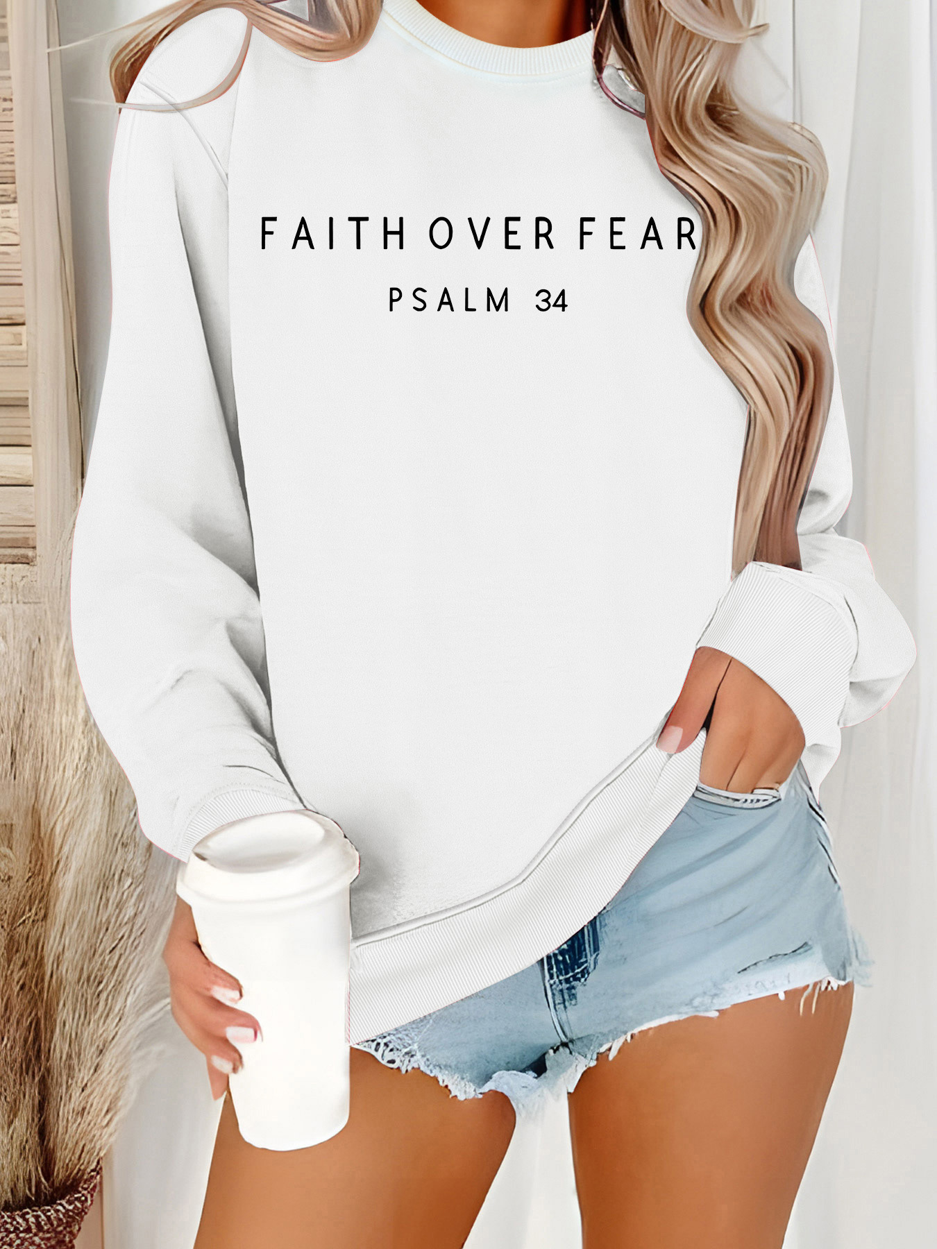 Sweatshirt with loose letter print - Image 6