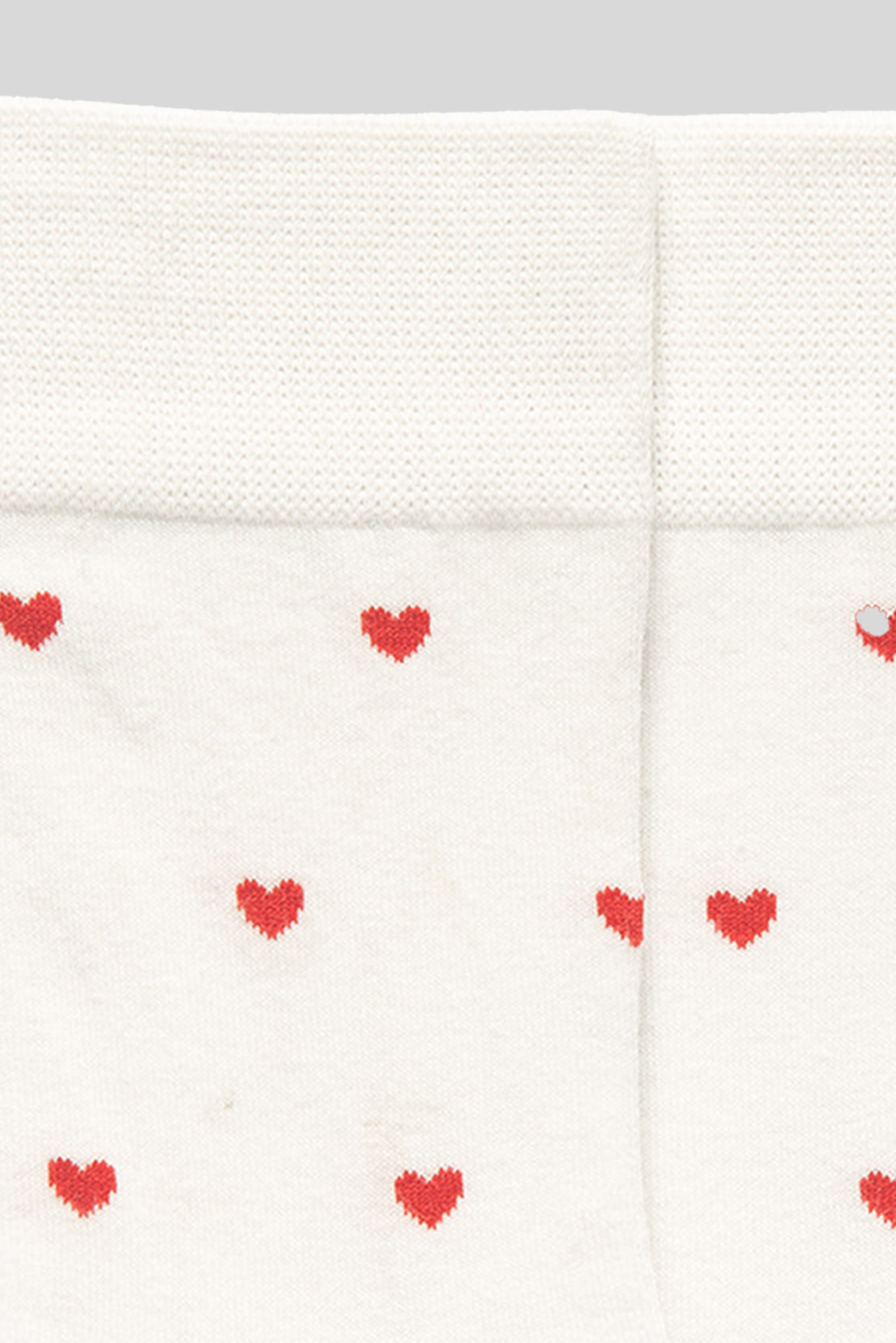 White Valentines Heart Pattern Crew Socks - Image 5