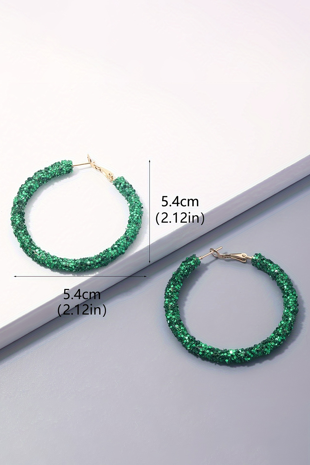Dark Green St. Patricks Fashion Daring Sequin Loop Earrings - Image 4