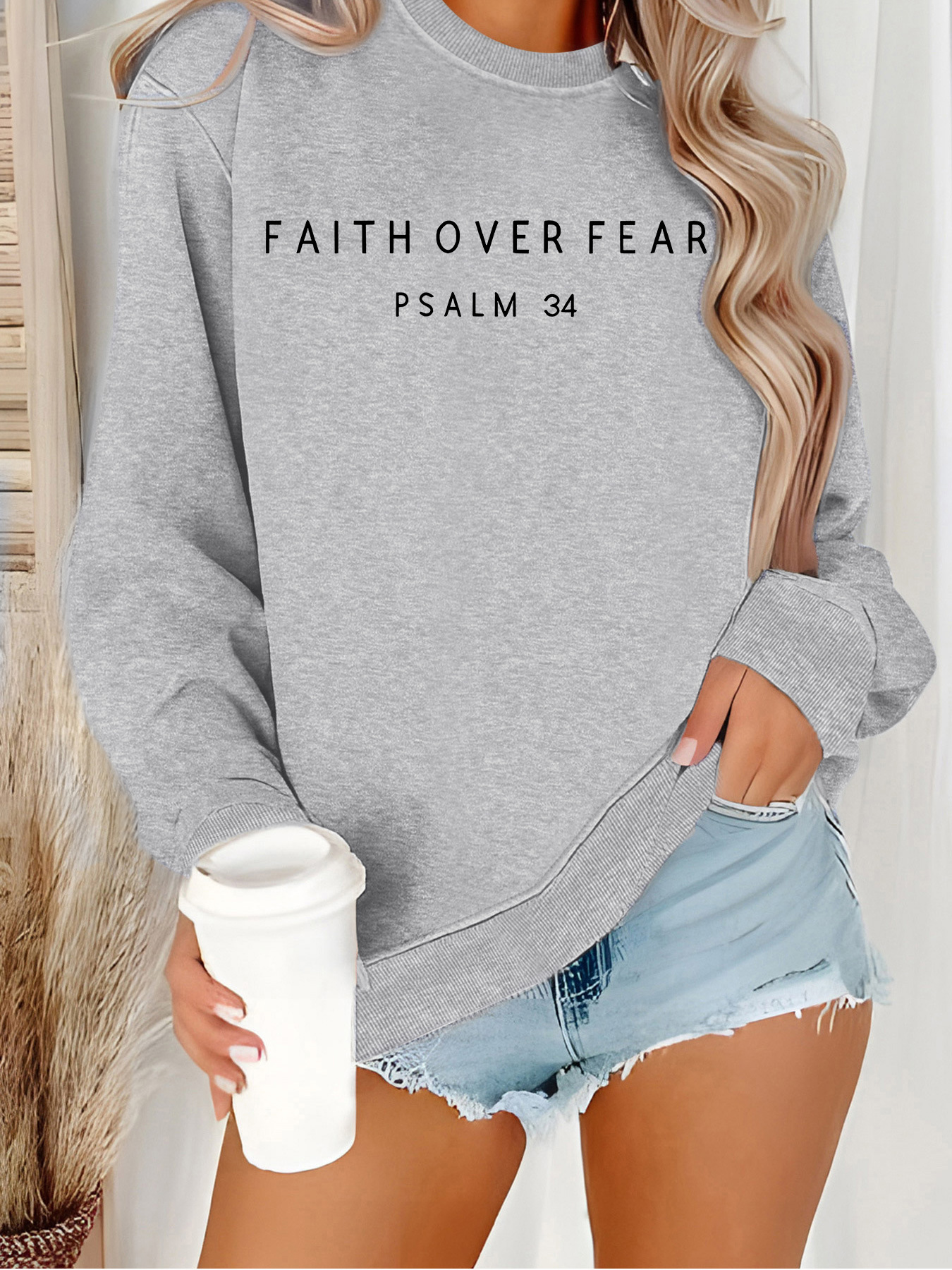 Sweatshirt with loose letter print - Image 10