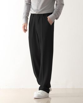 Comfortable commuting ironless suit pants for men, straight leg wide leg casual shorts, loose fitting formal pants