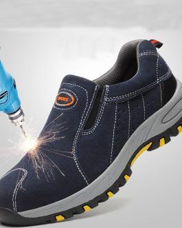 Steel Toe Safety Work Shoes Men 2018 Fashion Summer Breathable Slip On Casual Boots Mens Labor Insurance Puncture Proof Shoe