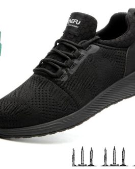 Steel Toe Safety Men Work Shoes Summer Fashion Breathable Slip On Boots Casual Mens Shoe Puncture Proof Safe Work