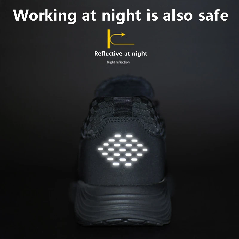 Steel Toe Safety Men Work Shoes Summer Fashion Breathable Slip On Boots Casual Mens Shoe Puncture Proof Safe Work - Image 4