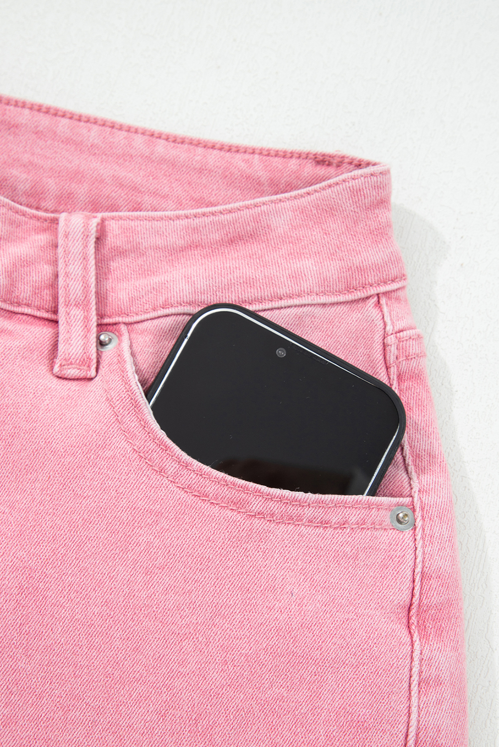 Peach Blossom Acid Washed High Rise Cropped Wide Leg Jeans - Image 6