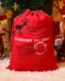 Fiery Red Christmas Drawstring Large Gift Bag 50*66cm