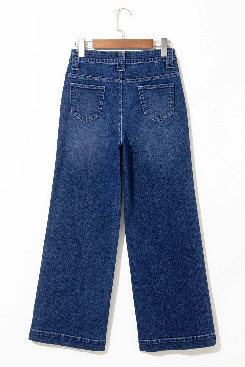 Sail Blue Wide Leg Pocketed High Waist Jeans - Image 4