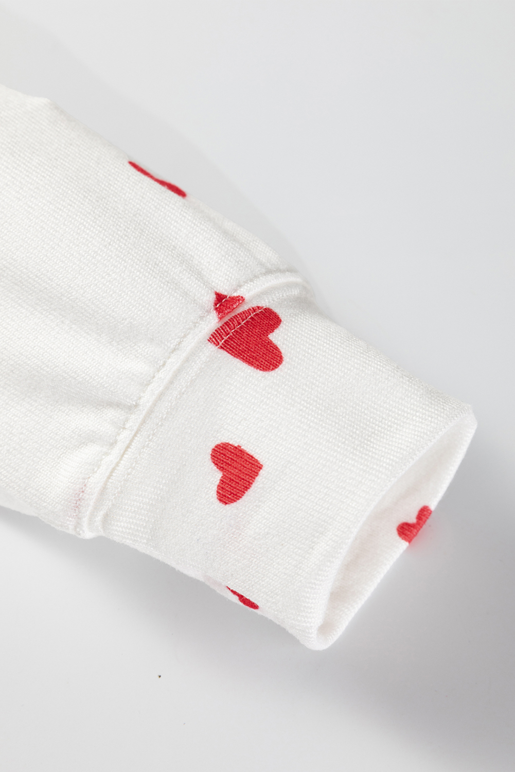 Fiery Red Tiny Hearts Printed Long Sleeve Top Drawstring Lounge Pant Set - Image 8