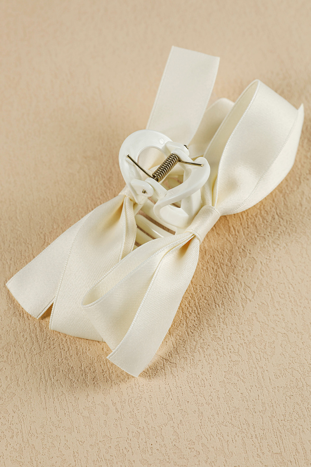 White Bow Decor Large Hair Claw Clip - Image 4