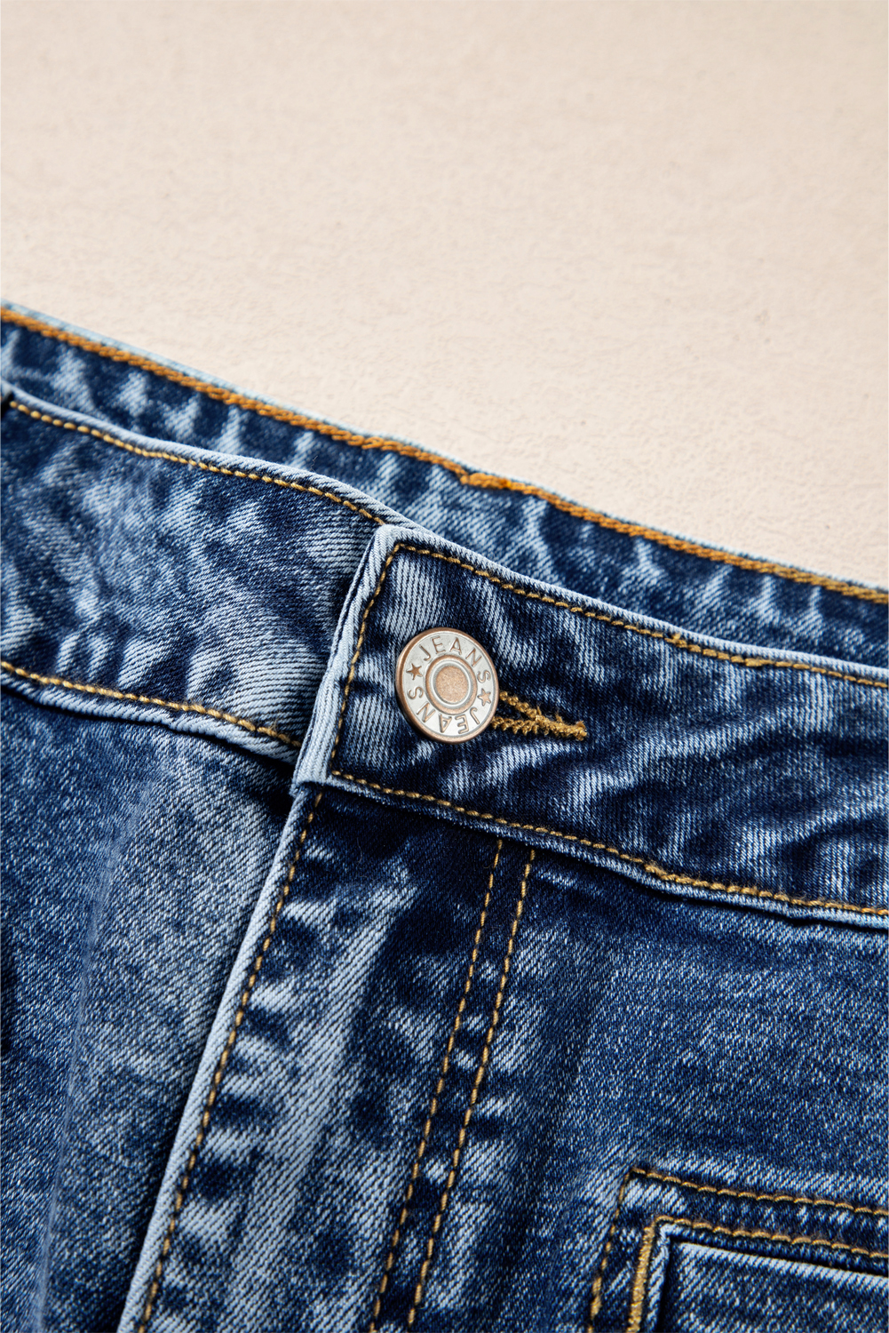 Sky Blue Chic Patch Pocket Straight Leg Loose Jeans - Image 7