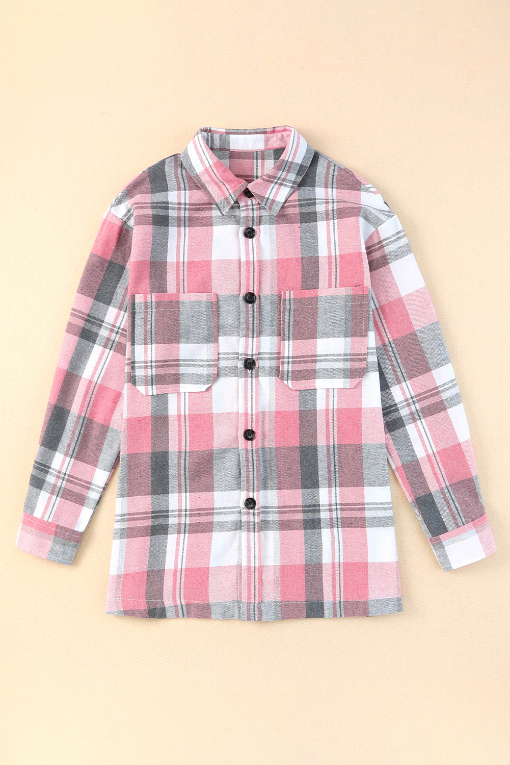 Pink Plaid Button Up Patch Pocket Shirt - Image 6
