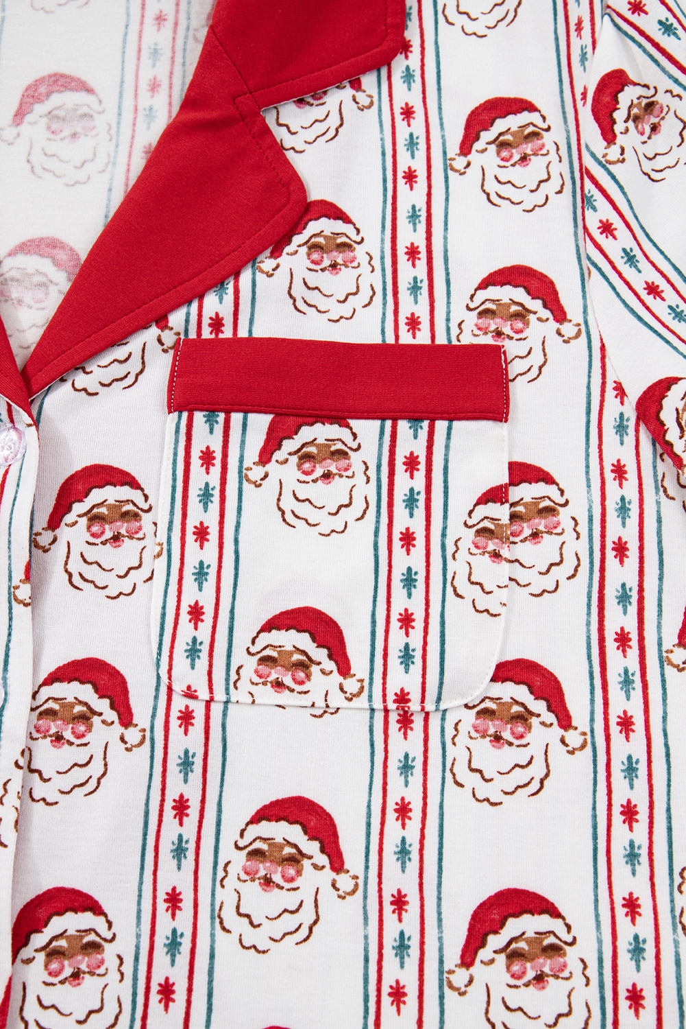 White Santa & Stripes Ruffle PJ Set - Image 4