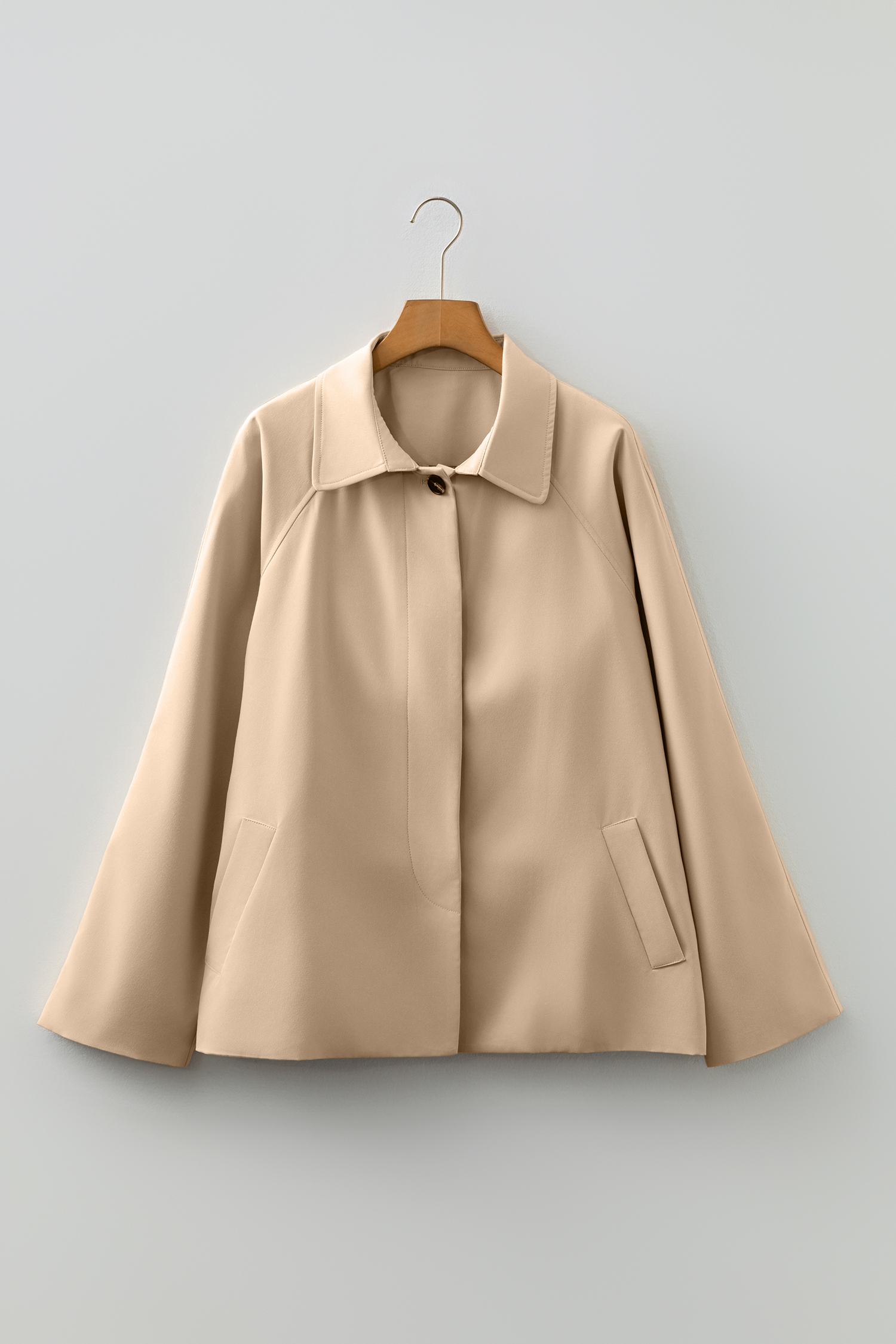 Parchment Plaid Liner Patchwork Single Breasted Trench Coat - Image 4