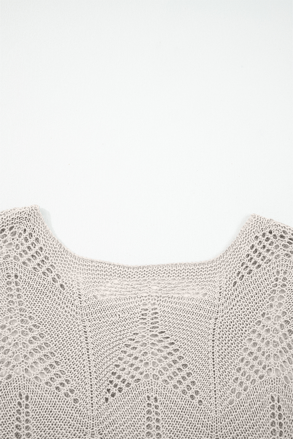 Seagrass Hollow Out Knit 7/8 Sleeve Casual Sweater - Image 7