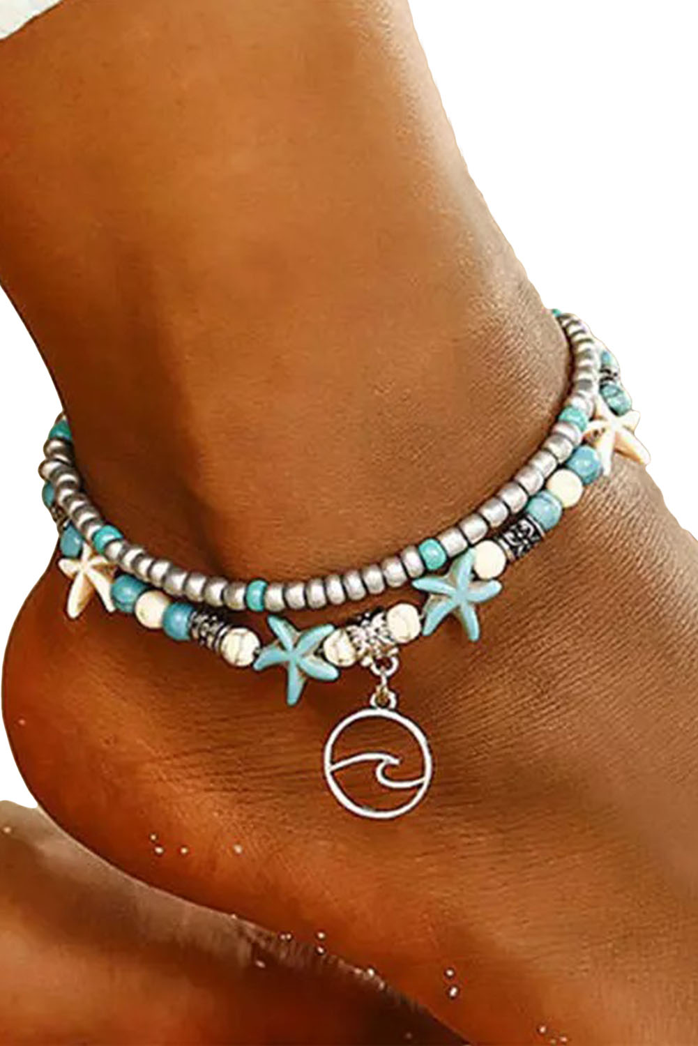 Sky Blue Beach Double Anklet - Image 4