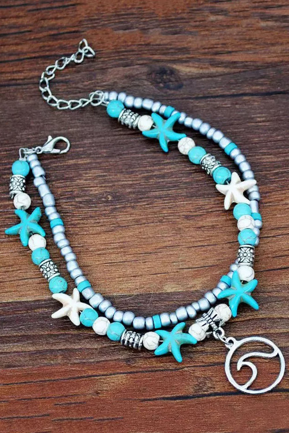 Sky Blue Beach Double Anklet - Image 3