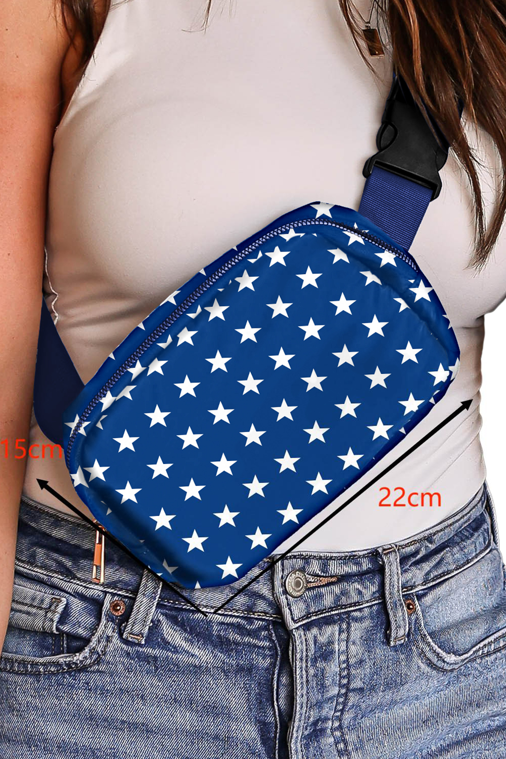 Bluing Independent Day Flag Star Printed Crossbody Bag - Image 8