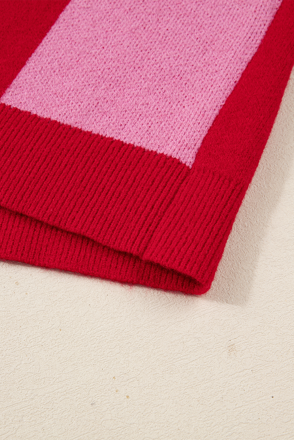 Fiery Red Mixed Plaid Relaxed Sweater Cardigan - Image 8