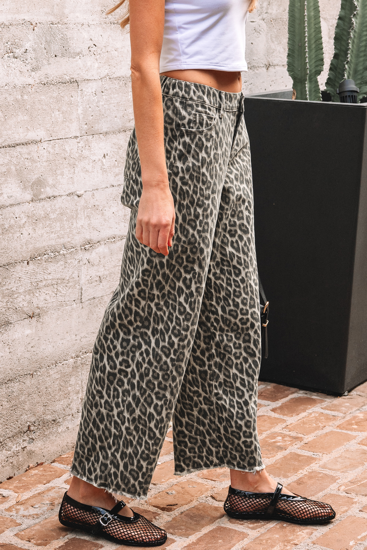 Yellow Leopard Straight Loose Leg Jeans - Image 9