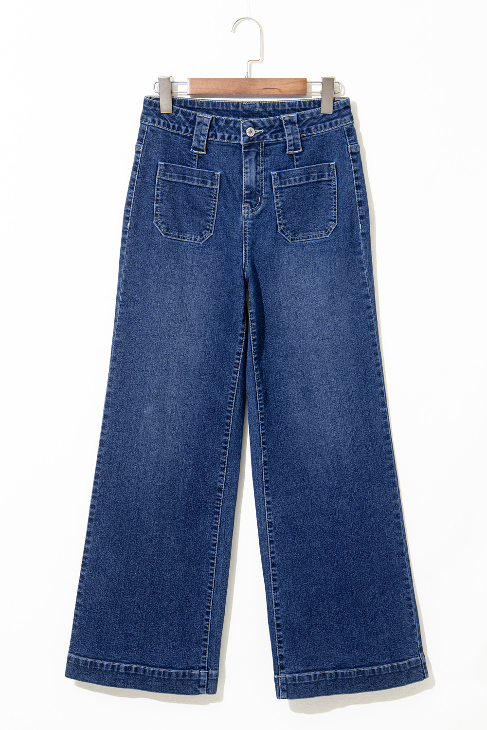Sail Blue Wide Leg Pocketed High Waist Jeans - Image 3