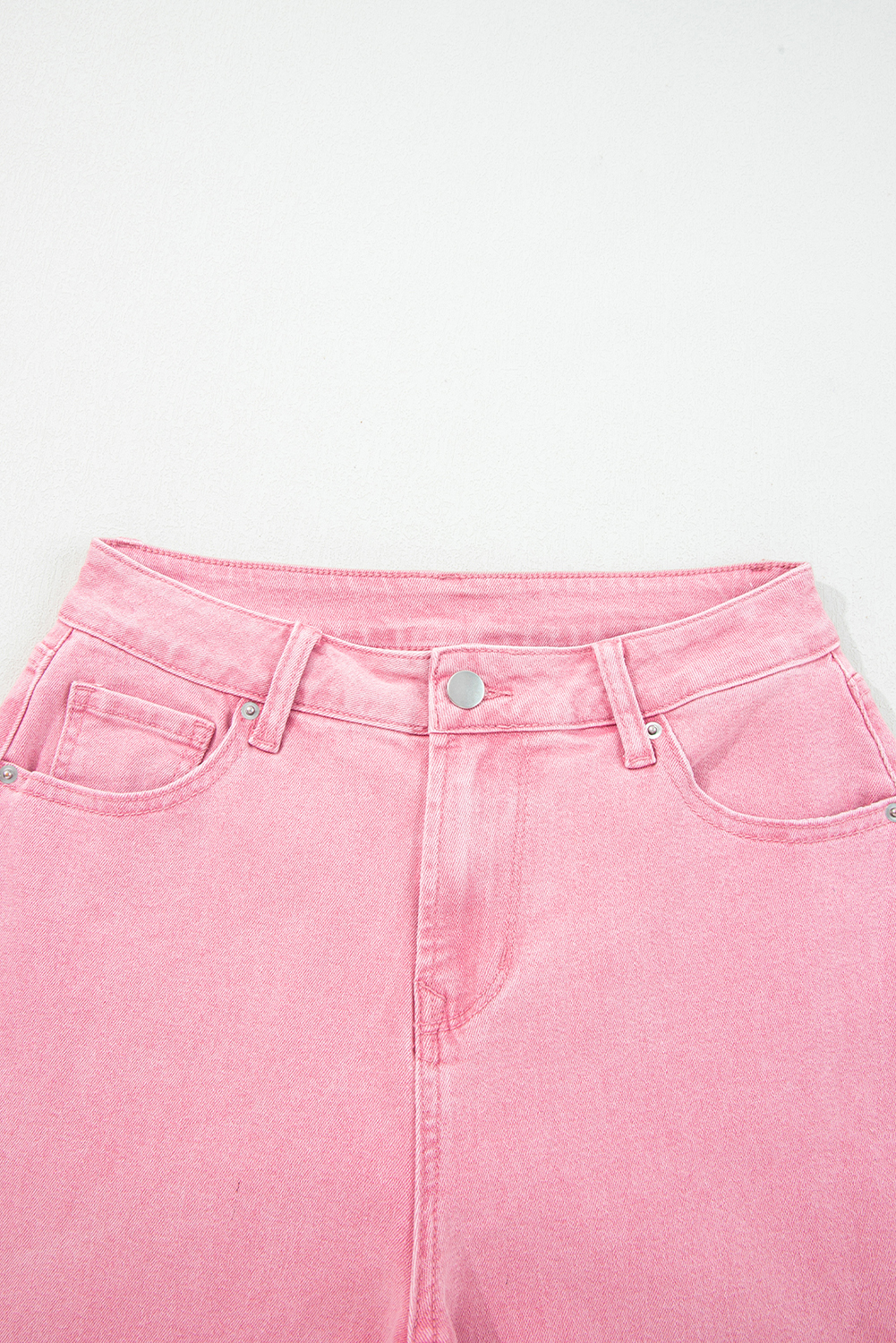 Peach Blossom Acid Washed High Rise Cropped Wide Leg Jeans - Image 5