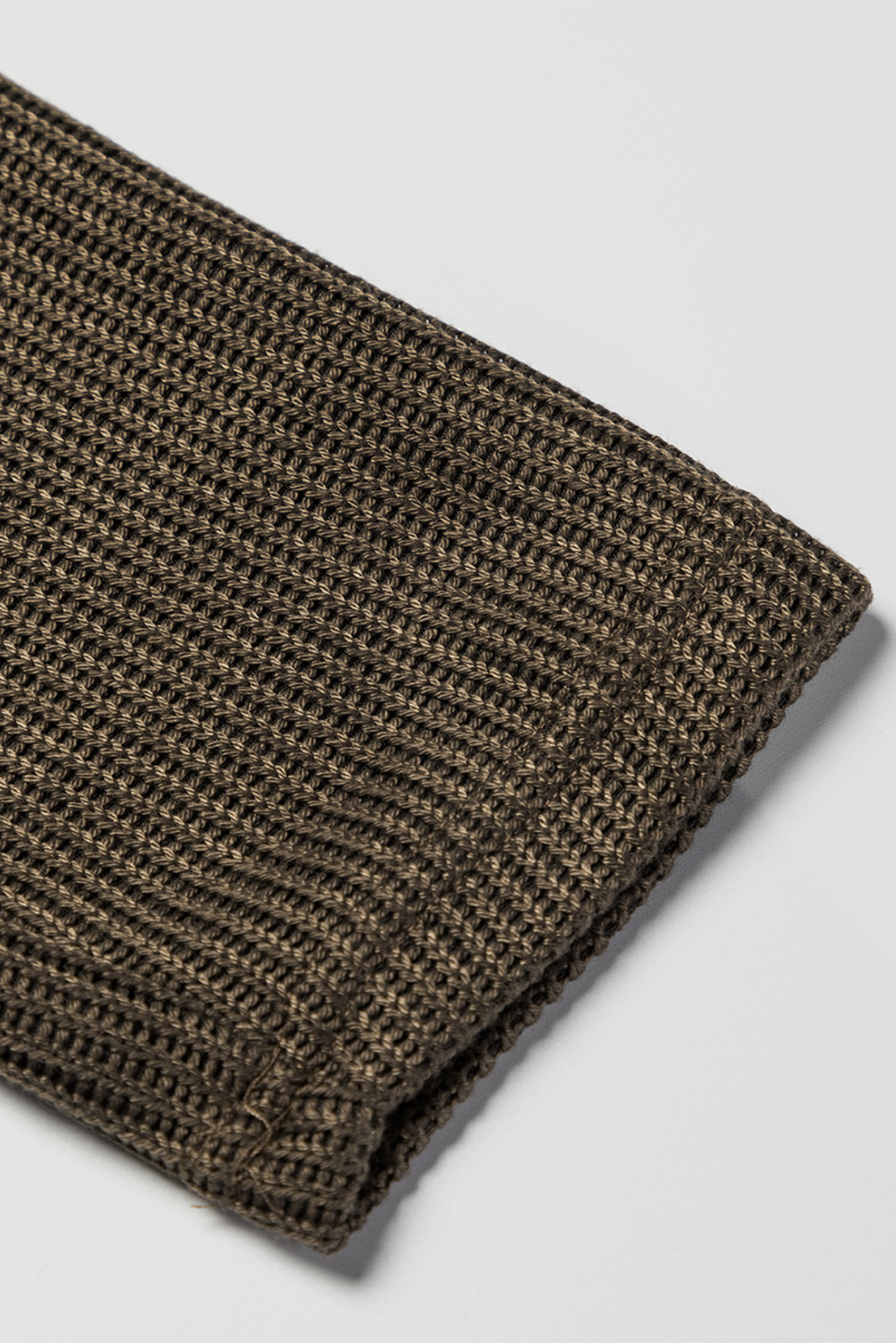 Dark Brown Button Up Contrast Knitted Sleeves Hooded Jacket - Image 8