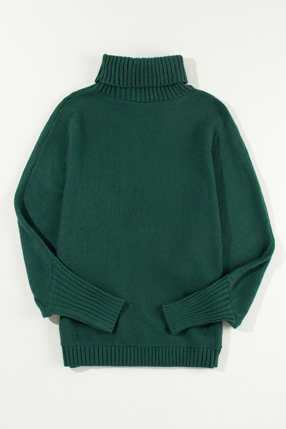 Blackish Green Merry Letter Embroidered High Neck Sweater - Image 6