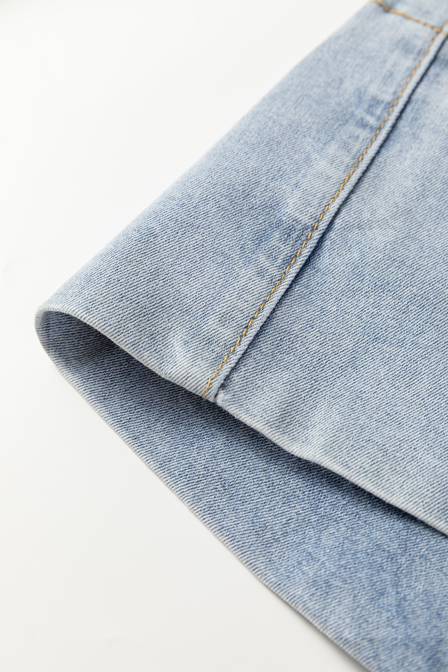 Beau Blue Mid Rise Pearl Embellished Split Wide Leg Jeans - Image 13