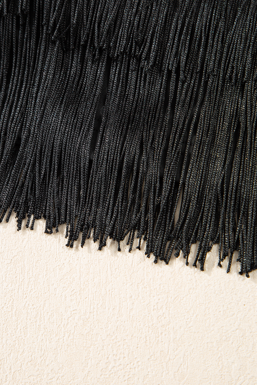 Black Tiered Fringe Trimmed Mini Skirt - Image 8