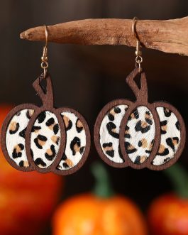 Multicolour Animal Print Pumpkin Shape Drop Earrings