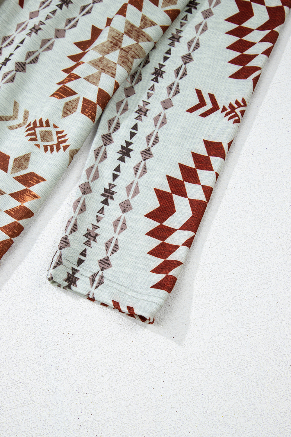 Brown Western Aztec Printed Open Front Long Cardigan - Image 7