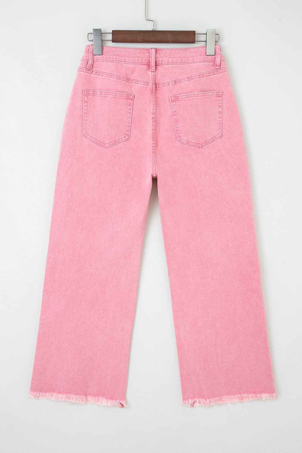 Peach Blossom Acid Washed High Rise Cropped Wide Leg Jeans - Image 4