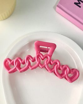 Rose Red Valentines Heart Shaped Large Hair Claw