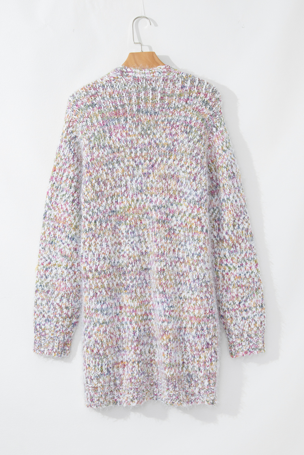 Yellow Multicolor Confetti Open Front Knit Cardigan - Image 4