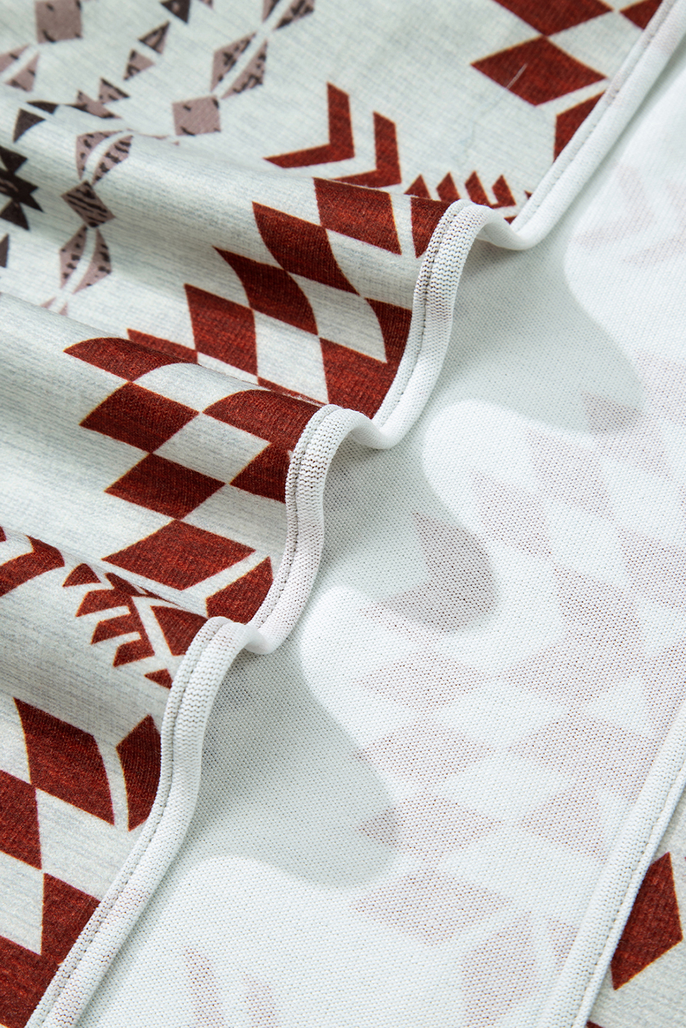 Brown Western Aztec Printed Open Front Long Cardigan - Image 8