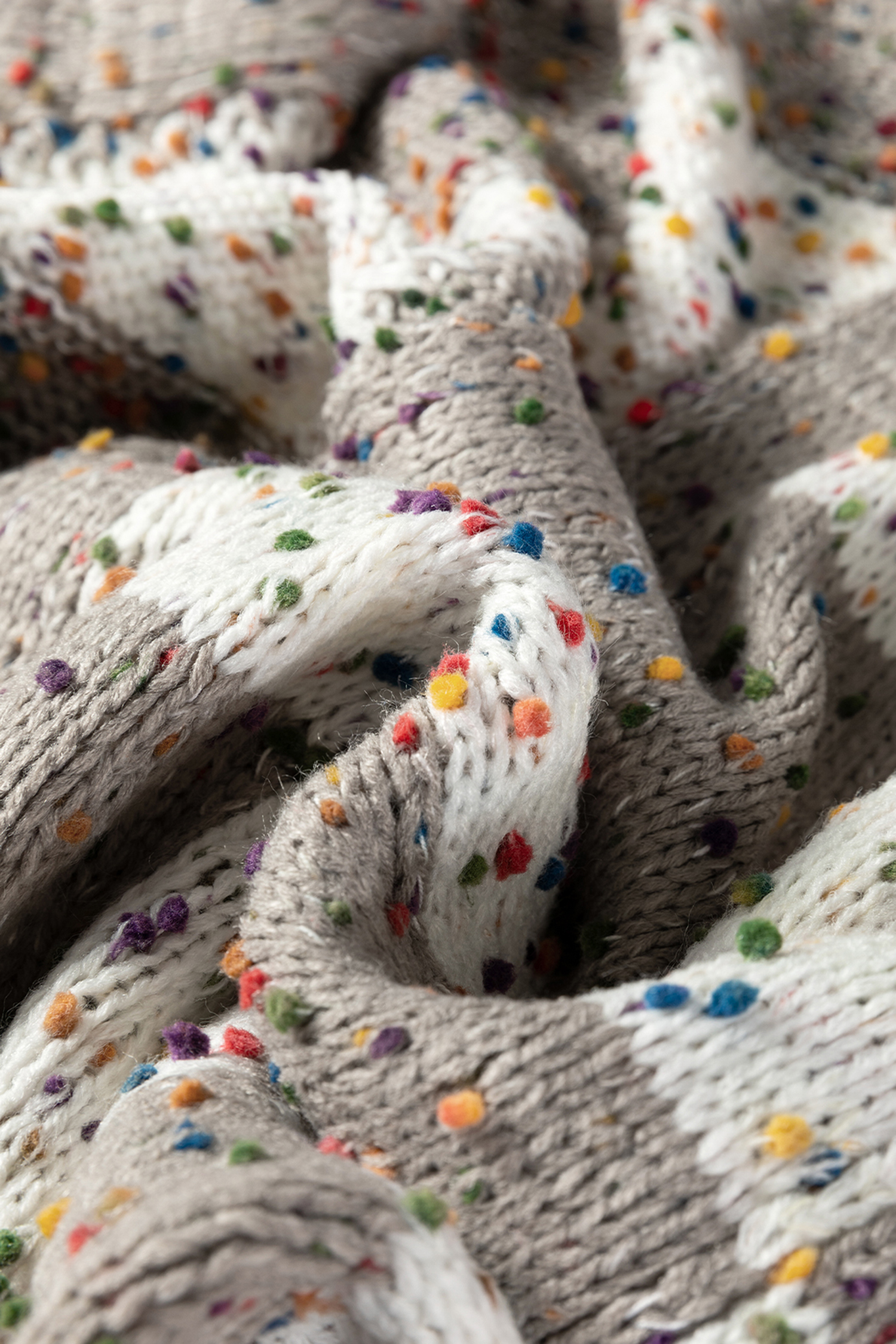 Brown Confetti Dot Checkered Print Open Cardigan with Pockets - Image 8