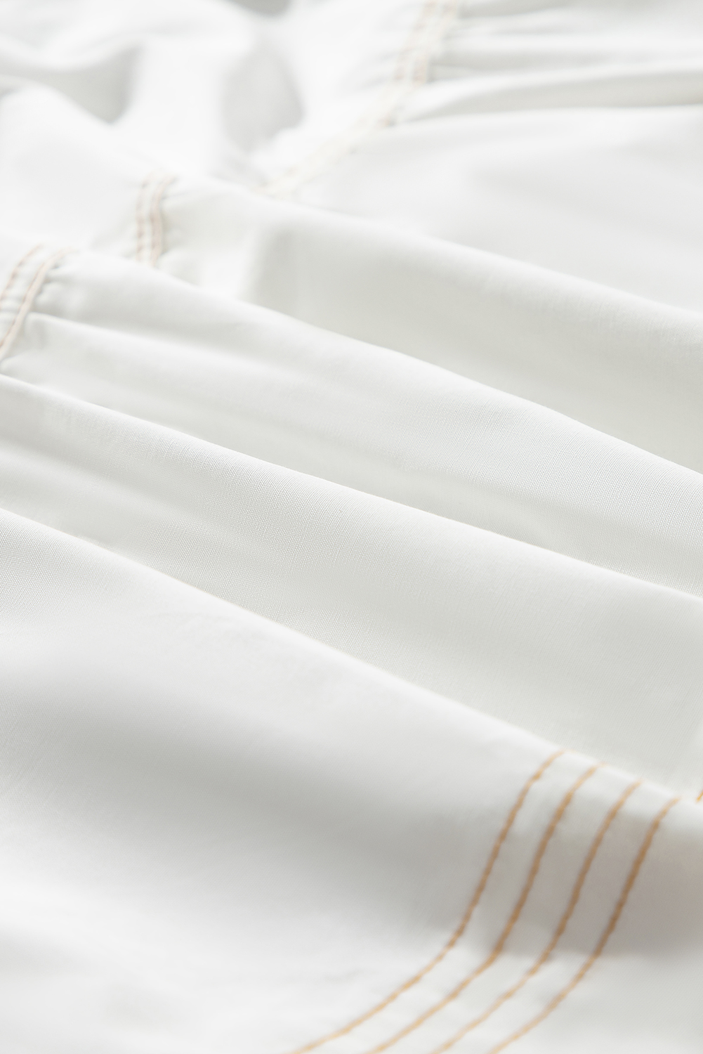 White Contrast Stitching Trim Knotted High Waist A-Line Mini Skirt - Image 6