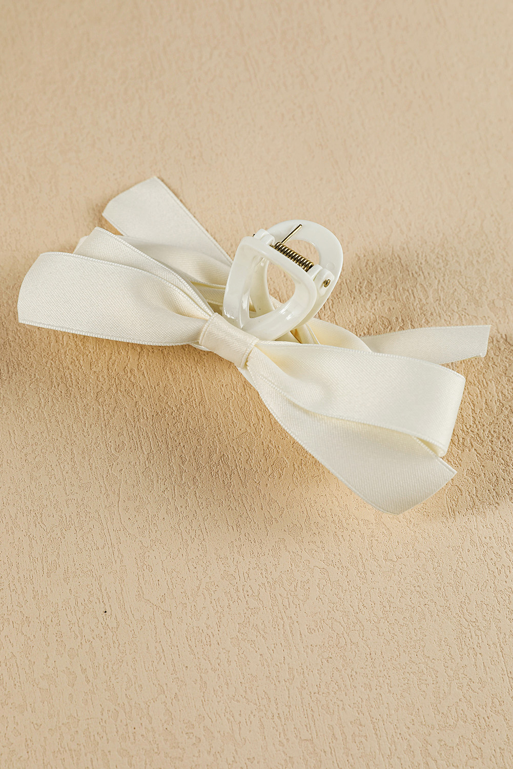 White Bow Decor Large Hair Claw Clip - Image 5