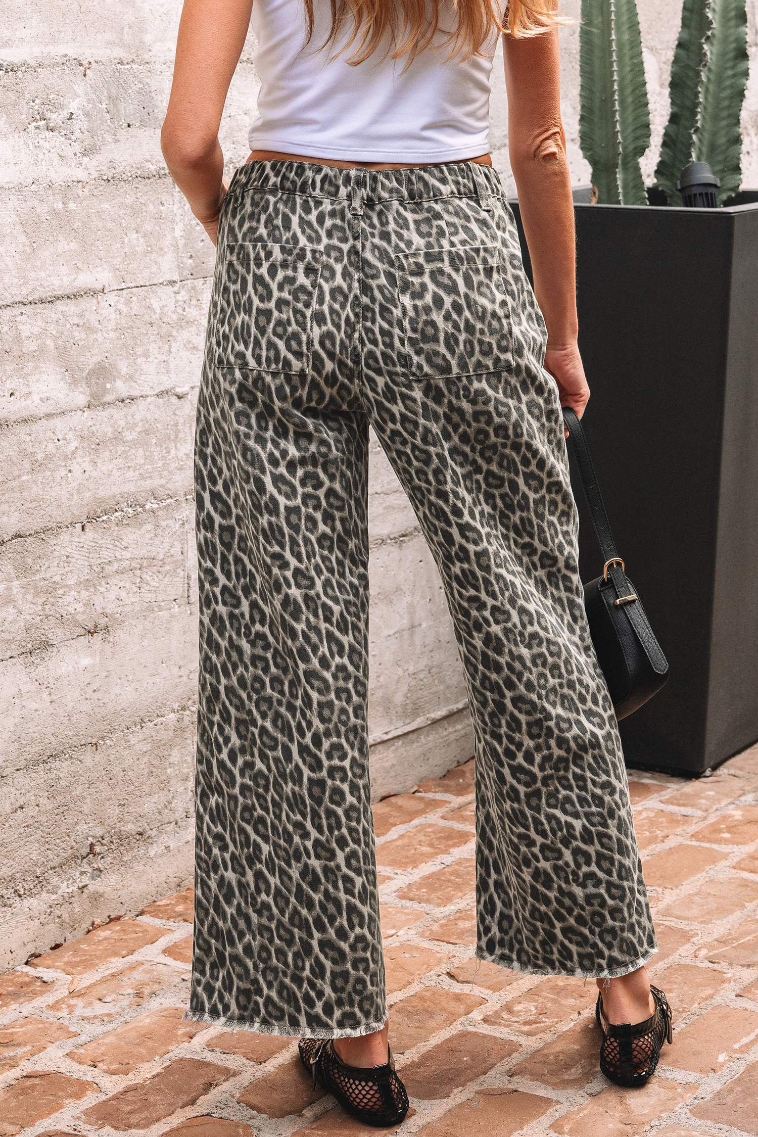 Yellow Leopard Straight Loose Leg Jeans - Image 8