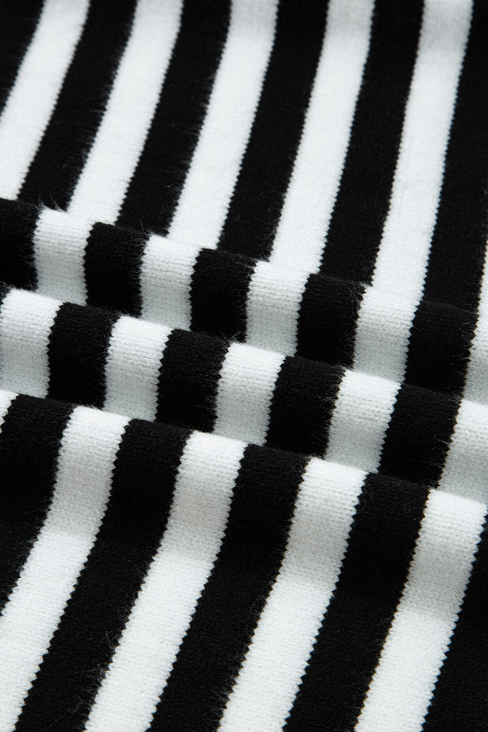 Color black Striped Panels Colorblock Sleeve Chic Sweater - Image 8