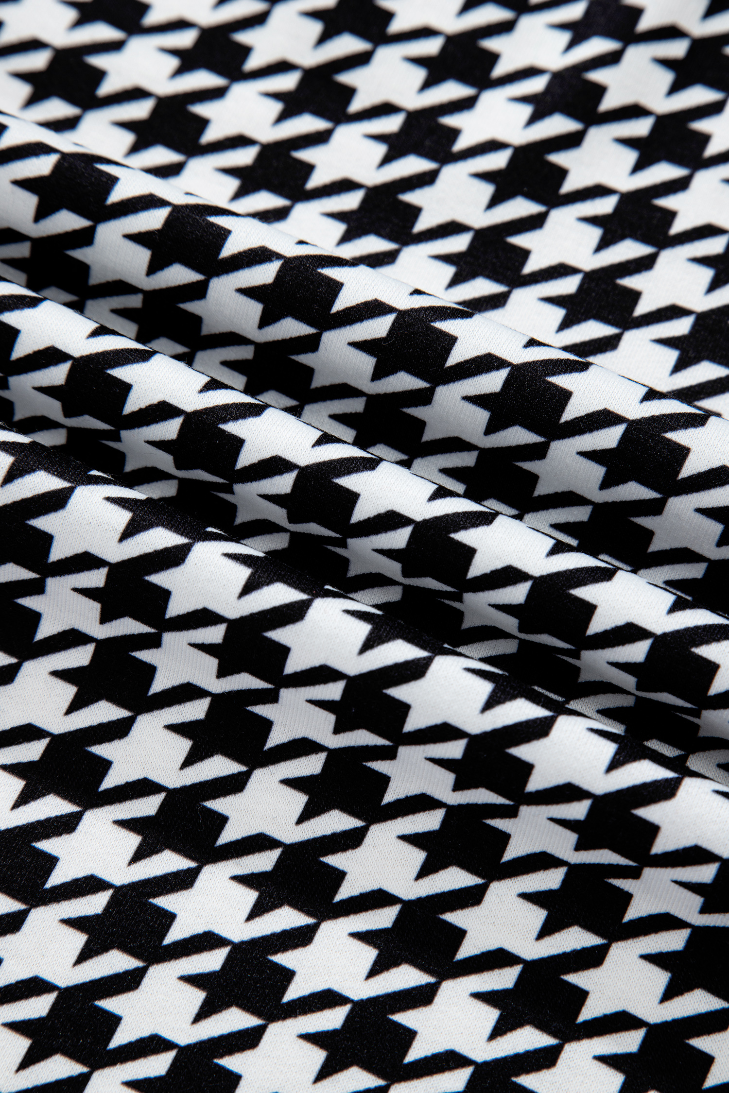 Black Houndstooth Print Open Front Long Dolman Kimonos - Image 14