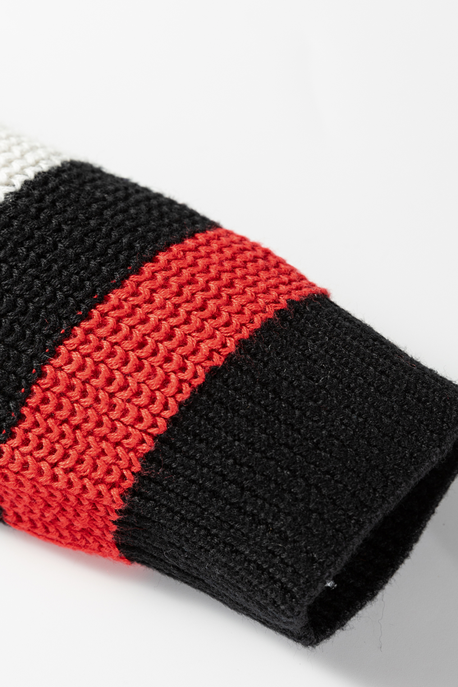 Black Contrast Striped Trim V Neck Drop Shoulder Sweater - Image 11