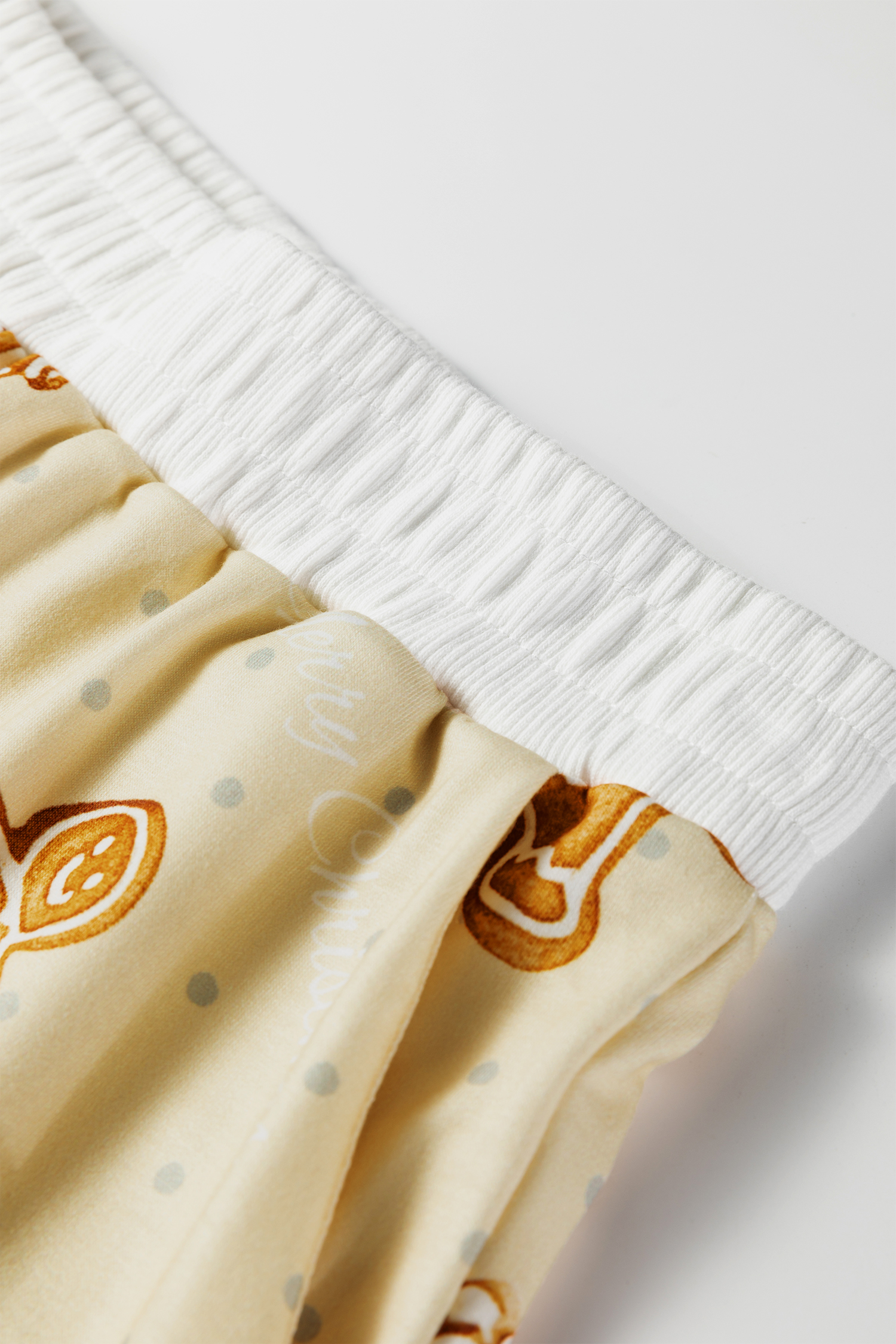 Beige Gingerbread Man Christmas Print Long Sleeve Pullover Lounge Short Set - Image 4