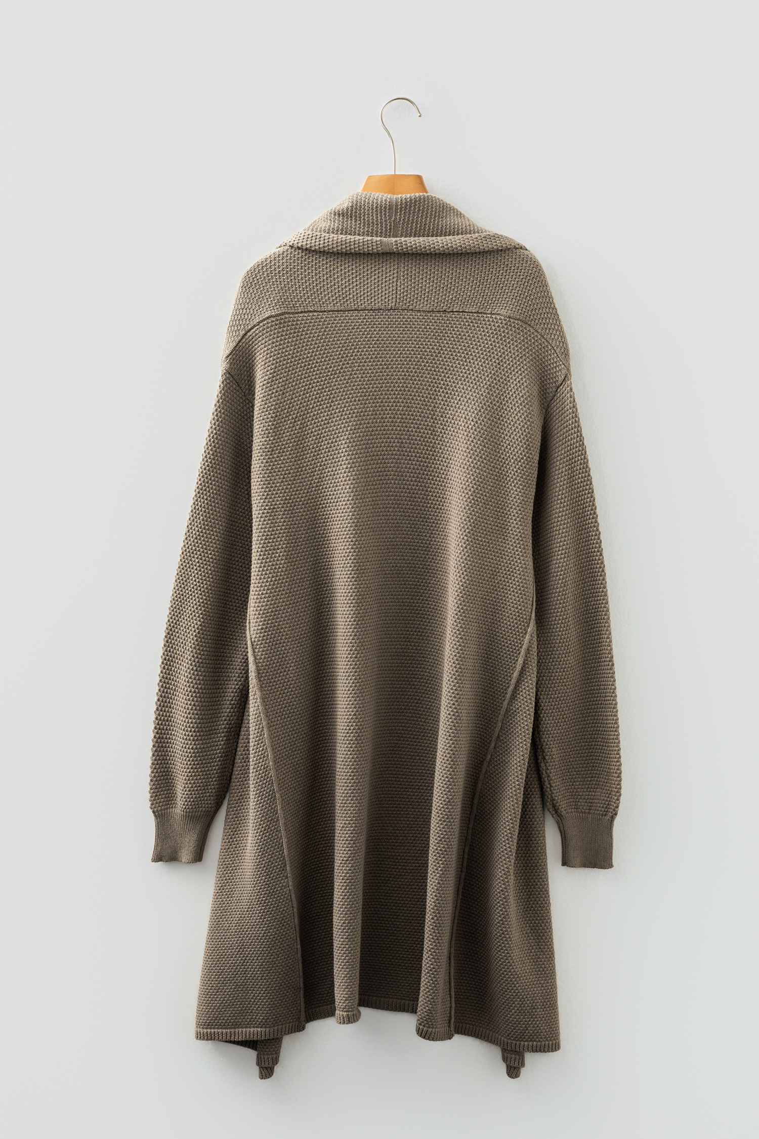 DUNE Solid Color Textured Knit Open Front Oversize Midi Sweater Cardigan - Image 10