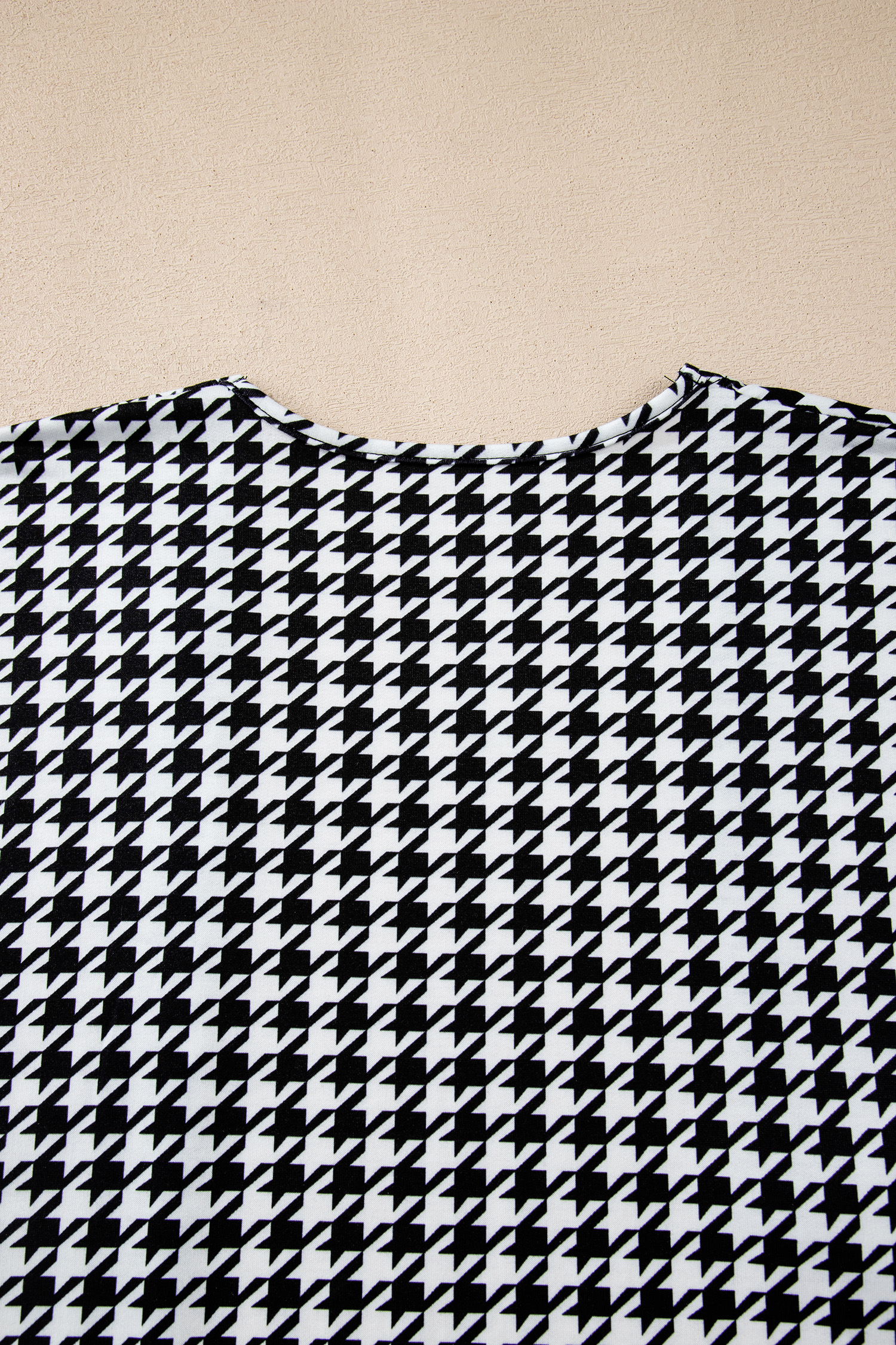 Black Houndstooth Print Open Front Long Dolman Kimonos - Image 13